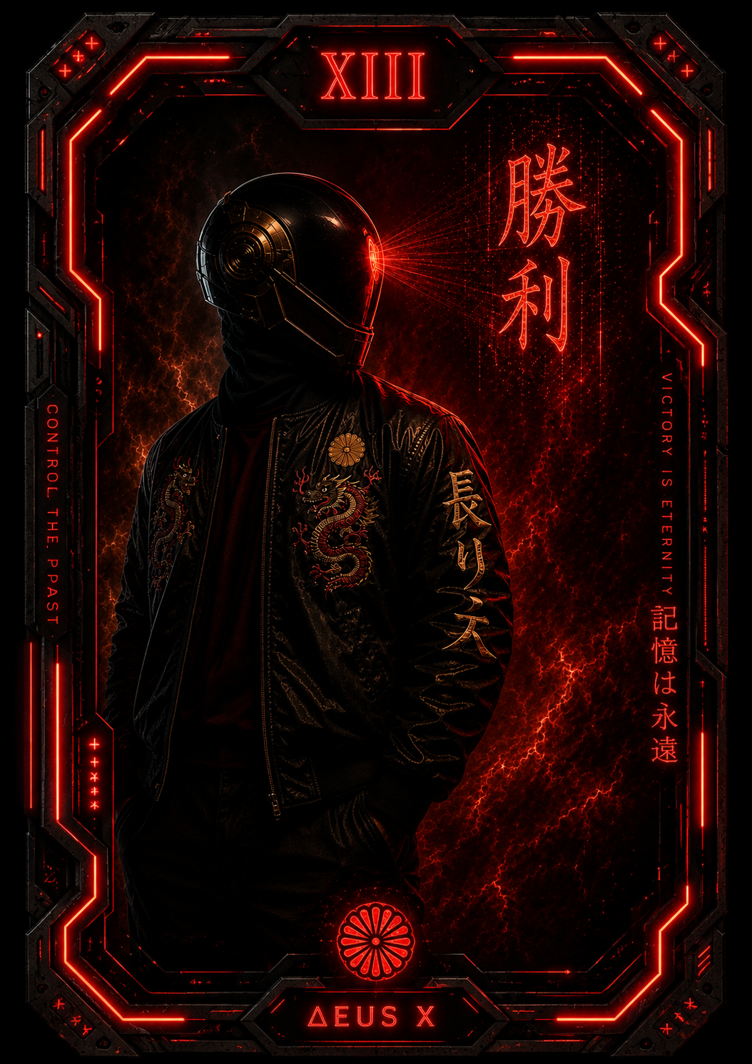Completed Δeus χ tarot card